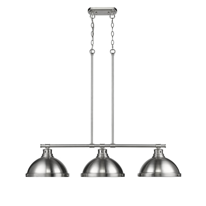 Golden 3602-3LP PW-PW Three Light Linear Pendant, Pewter