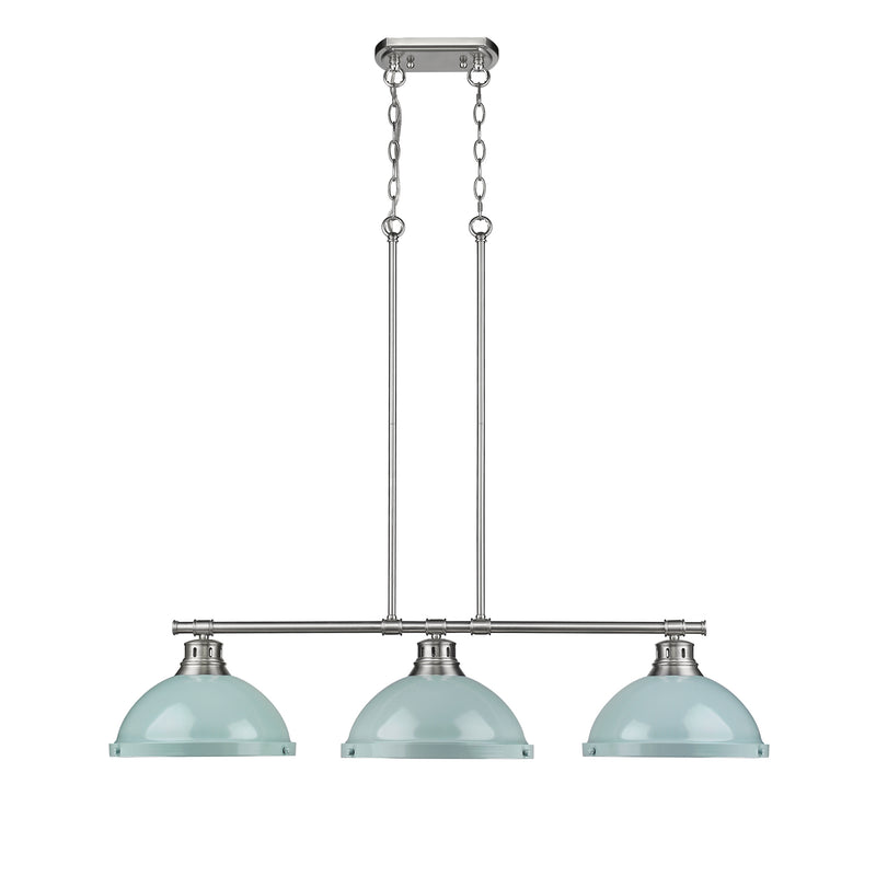 Golden 3602-3LP PW-SF Three Light Linear Pendant, Pewter
