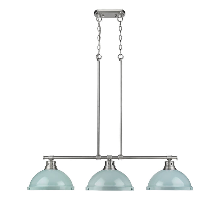 Golden 3602-3LP PW-SF Three Light Linear Pendant, Pewter