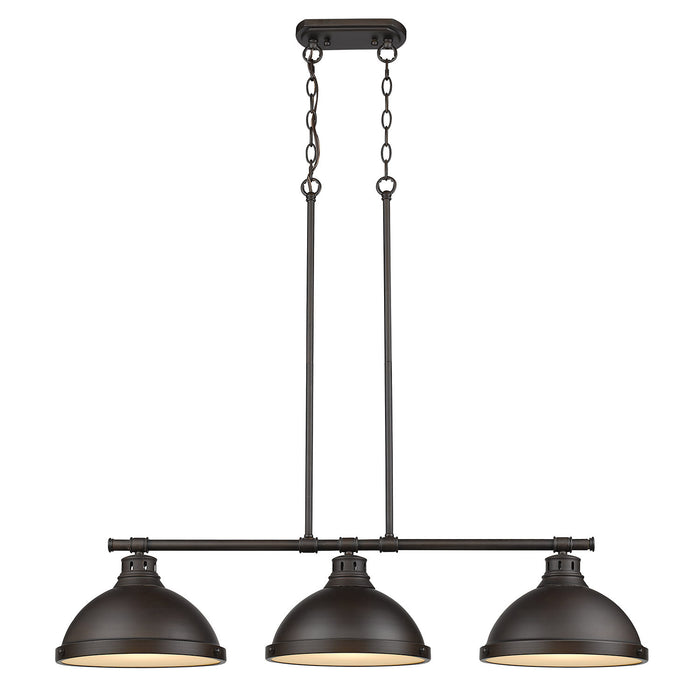 Golden 3602-3LP RBZ-RBZ Three Light Linear Pendant, Rubbed Bronze