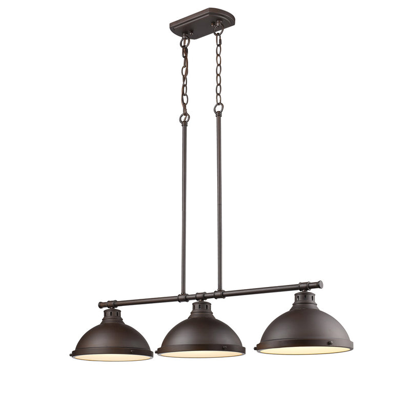 Golden 3602-3LP RBZ-RBZ Three Light Linear Pendant, Rubbed Bronze