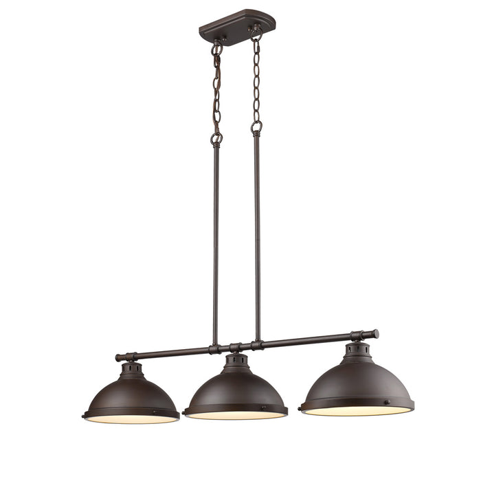 Golden 3602-3LP RBZ-RBZ Three Light Linear Pendant, Rubbed Bronze