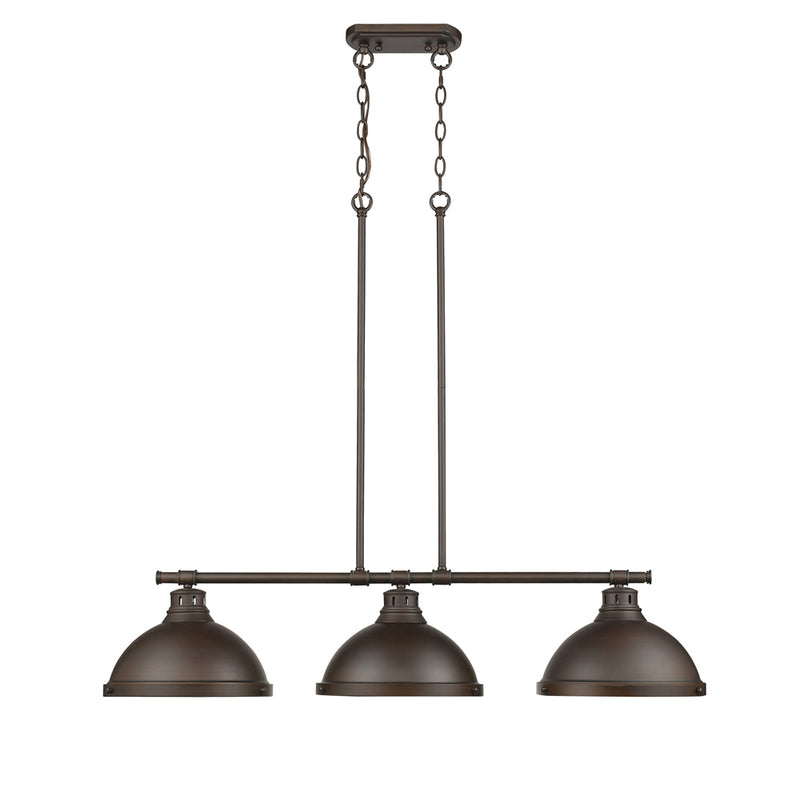 Golden 3602-3LP RBZ-RBZ Three Light Linear Pendant, Rubbed Bronze
