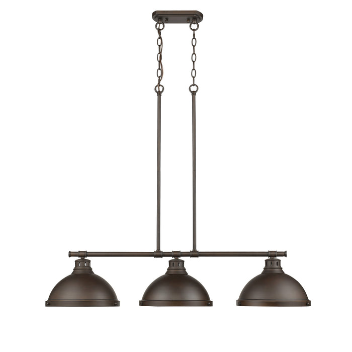 Golden 3602-3LP RBZ-RBZ Three Light Linear Pendant, Rubbed Bronze