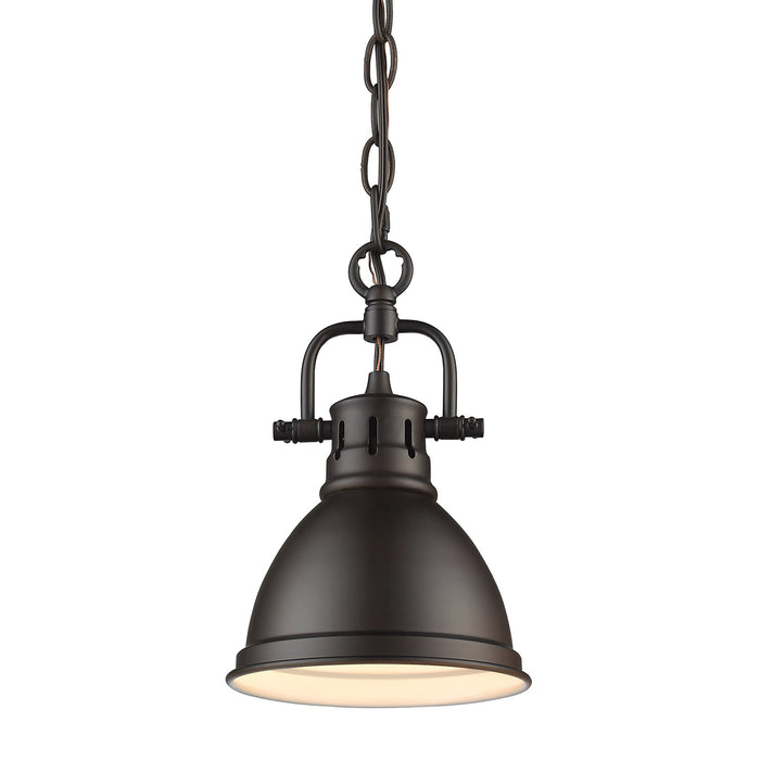 Golden 3602-M1L RBZ-RBZ One Light Mini Pendant, Rubbed Bronze