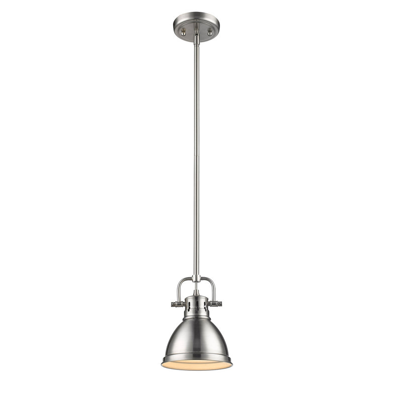 Golden 3604-M1L PW-PW One Light Mini Pendant, Pewter