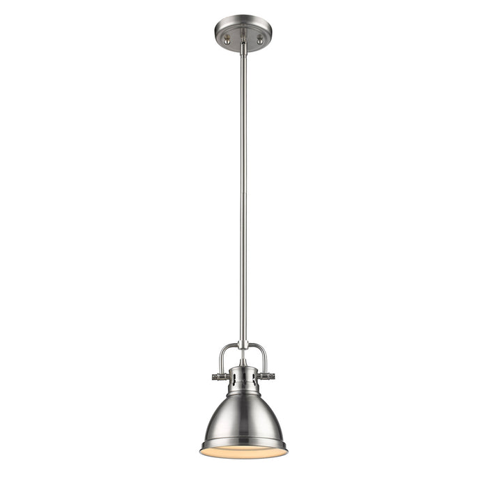 Golden 3604-M1L PW-PW One Light Mini Pendant, Pewter