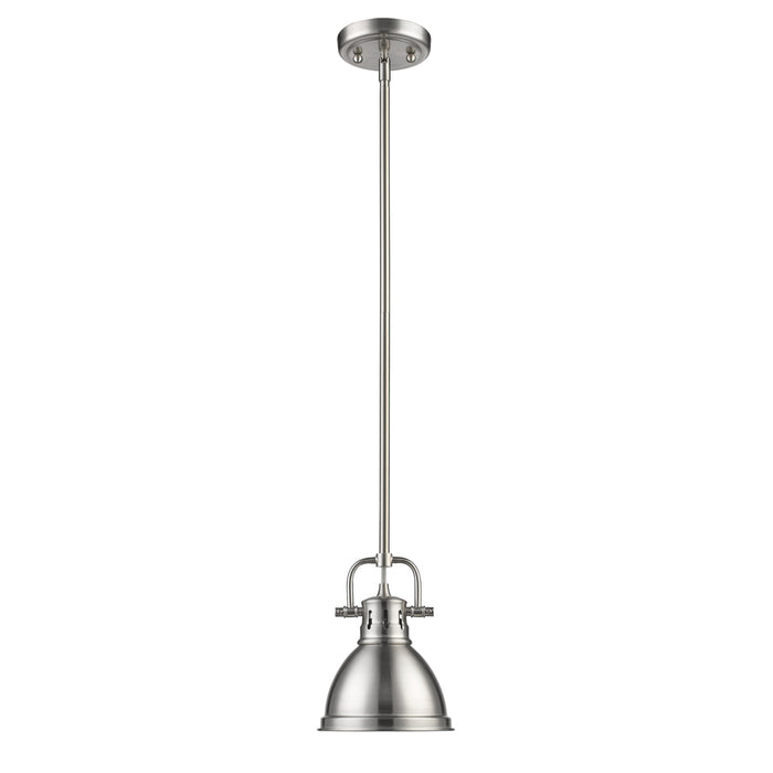 Golden 3604-M1L PW-PW One Light Mini Pendant, Pewter