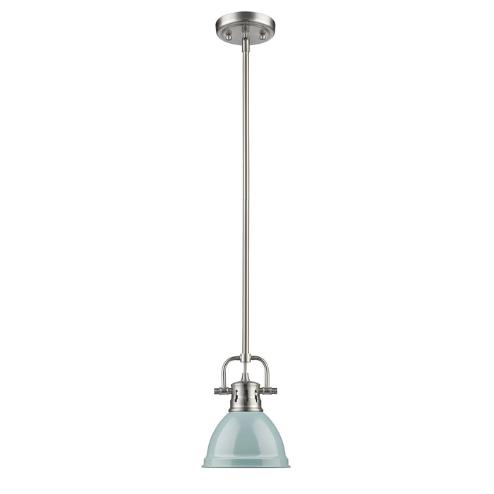 Golden 3604-M1L PW-SF One Light Mini Pendant, Pewter