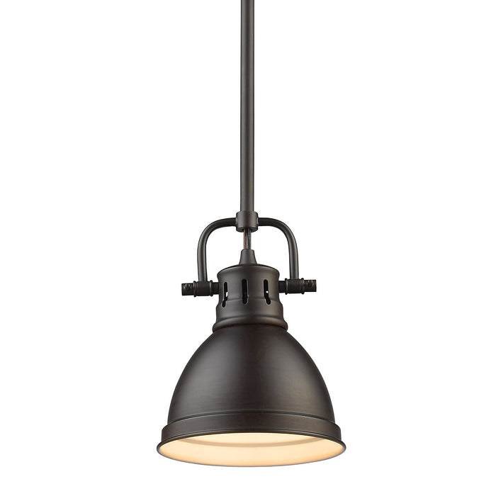 Golden 3604-M1L RBZ-RBZ One Light Mini Pendant, Rubbed Bronze