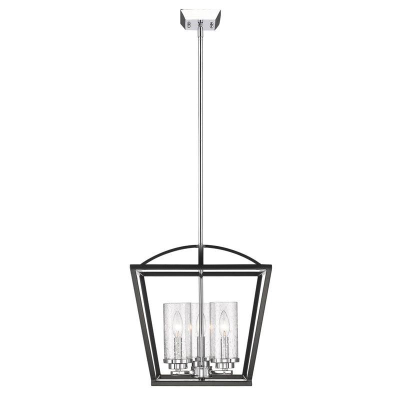Golden 4309-3P BLK-SD Three Light Pendant, Matte Black