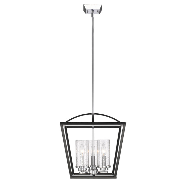 Golden 4309-3P BLK-SD Three Light Pendant, Matte Black