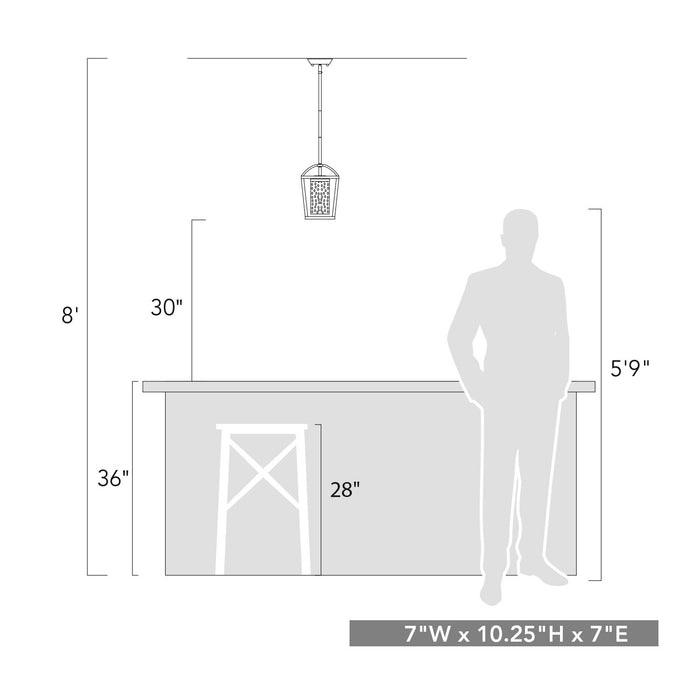 Golden 4309-M1L BLK-SD One Light Mini Pendant, Matte Black