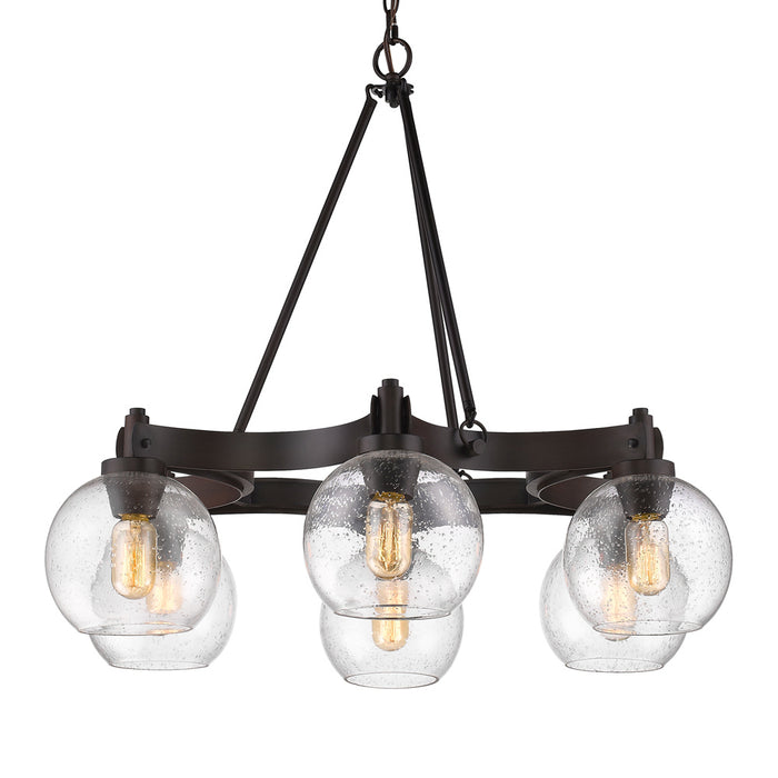 Golden 4855-6 RBZ-SD Six Light Chandelier, Rubbed Bronze