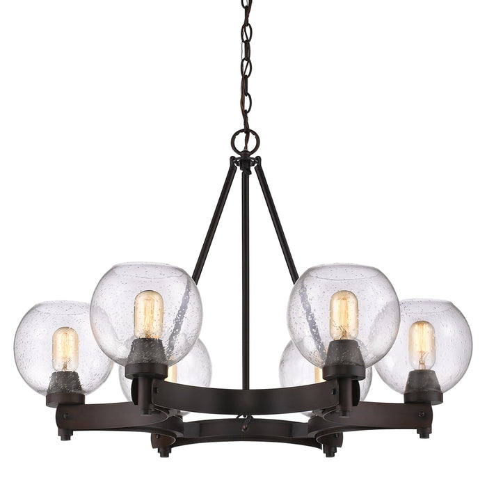 Golden 4855-6 RBZ-SD Six Light Chandelier, Rubbed Bronze