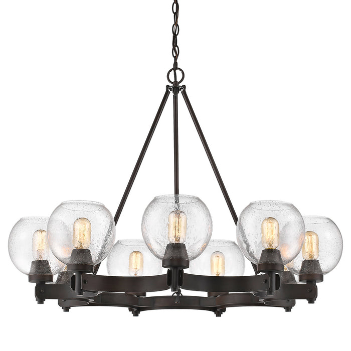 Golden 4855-9 RBZ-SD Nine Light Chandelier, Rubbed Bronze