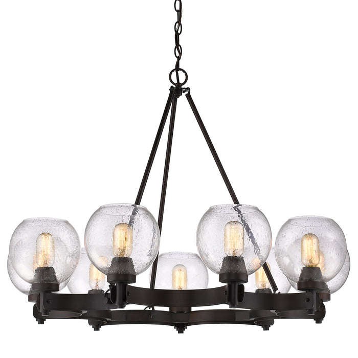 Golden 4855-9 RBZ-SD Nine Light Chandelier, Rubbed Bronze