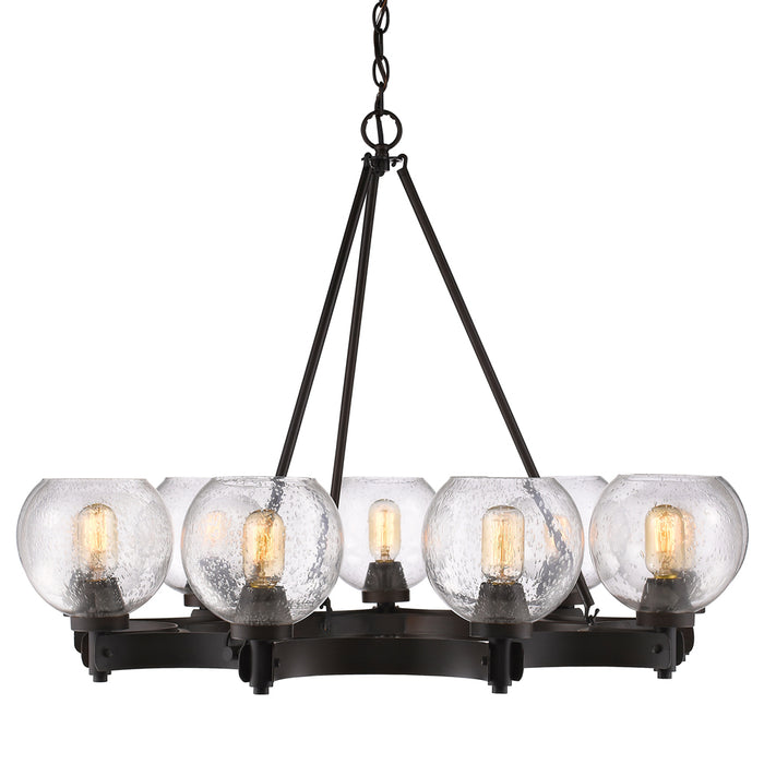 Golden 4855-9 RBZ-SD Nine Light Chandelier, Rubbed Bronze