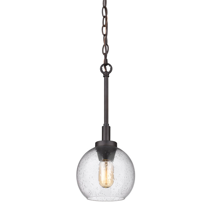 Golden 4855-M1L RBZ-SD One Light Mini Pendant, Rubbed Bronze