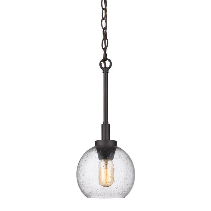 Golden 4855-M1L RBZ-SD One Light Mini Pendant, Rubbed Bronze