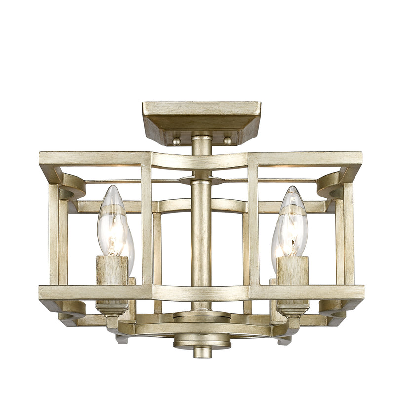 Golden 7151-SF WG Four Light Semi-Flush Mount, White Gold