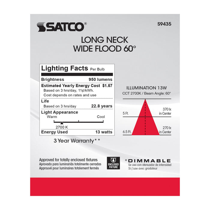 Satco S9435 Light Bulb, Clear