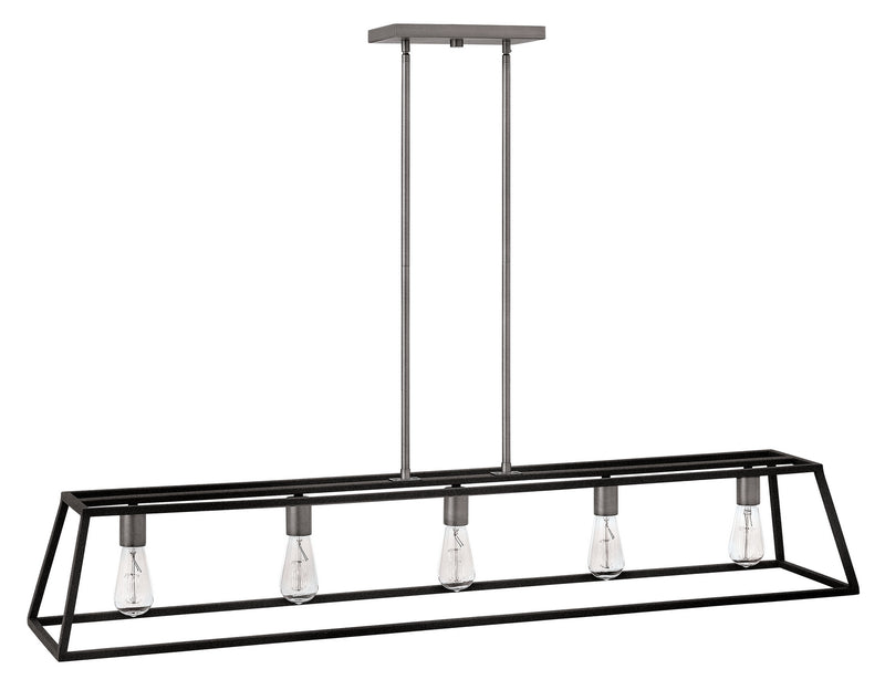 Hinkley 3335DZ LED Linear Chandelier, Aged Zinc