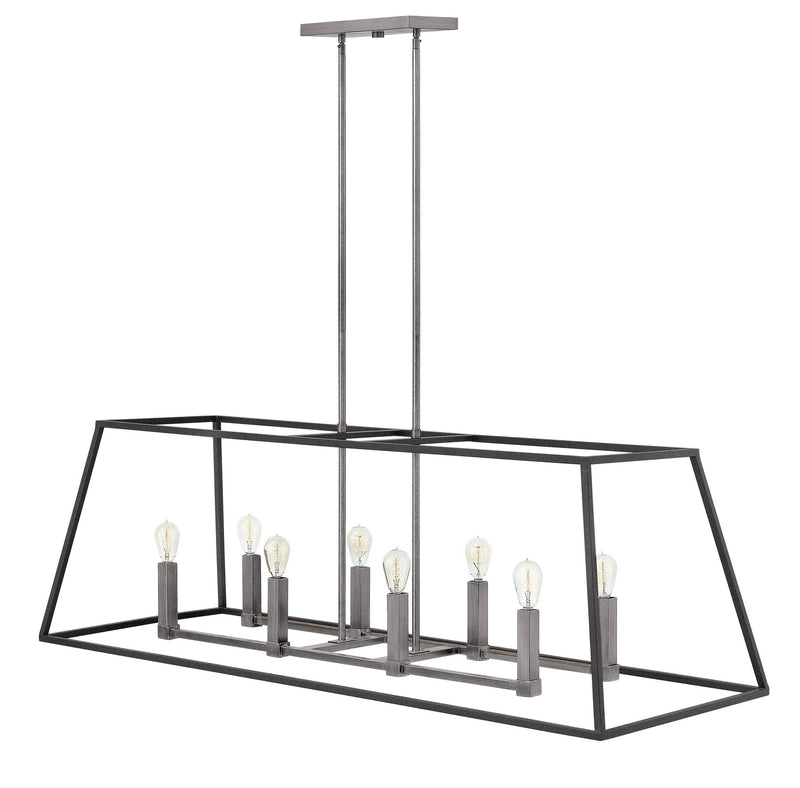 Hinkley 3338DZ LED Linear Chandelier, Aged Zinc