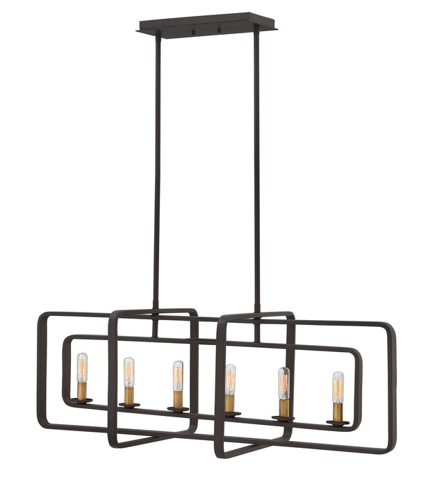 Hinkley 4815KZ LED Linear Chandelier, Buckeye Bronze