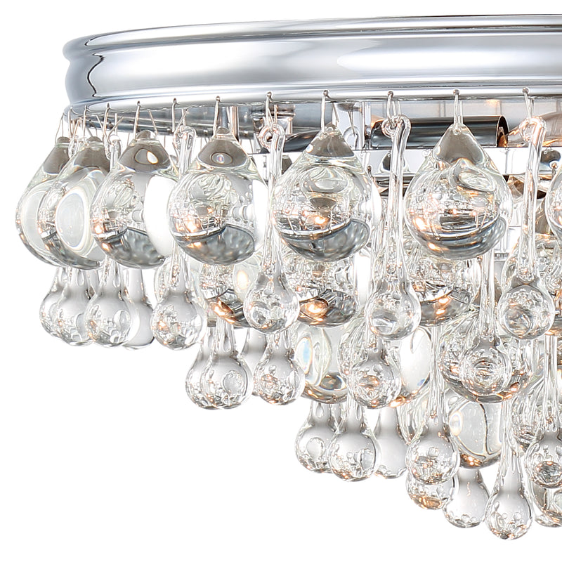 Crystorama 138-CH Six Light Flush Mount, Polished Chrome