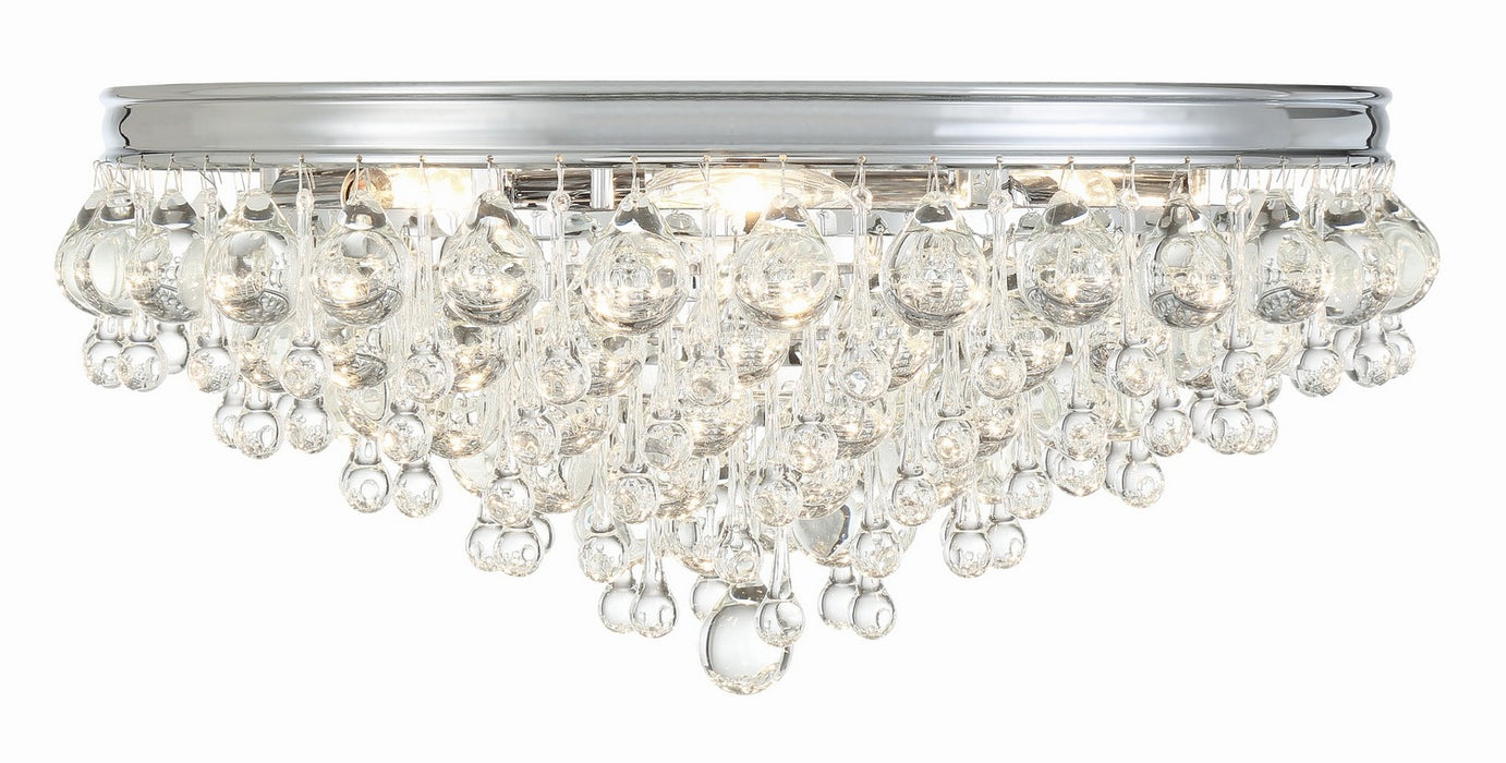 Crystorama 138-CH Six Light Flush Mount, Polished Chrome