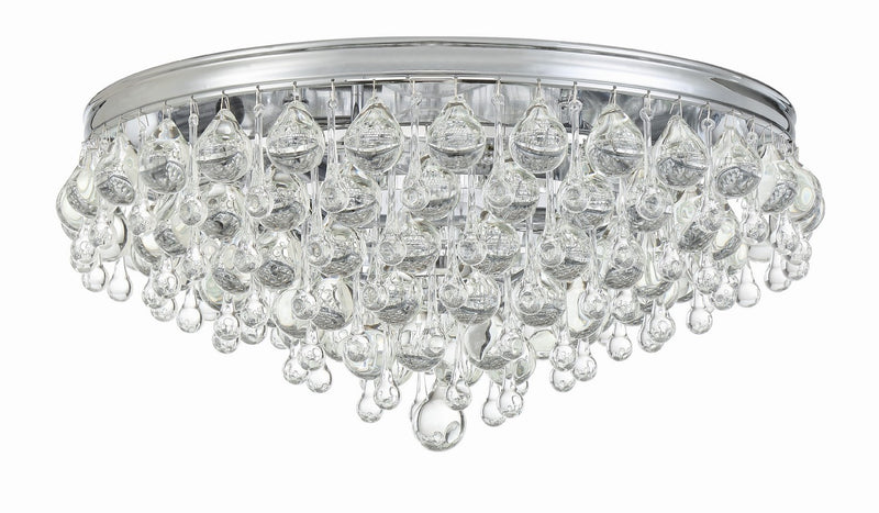 Crystorama 138-CH Six Light Flush Mount, Polished Chrome