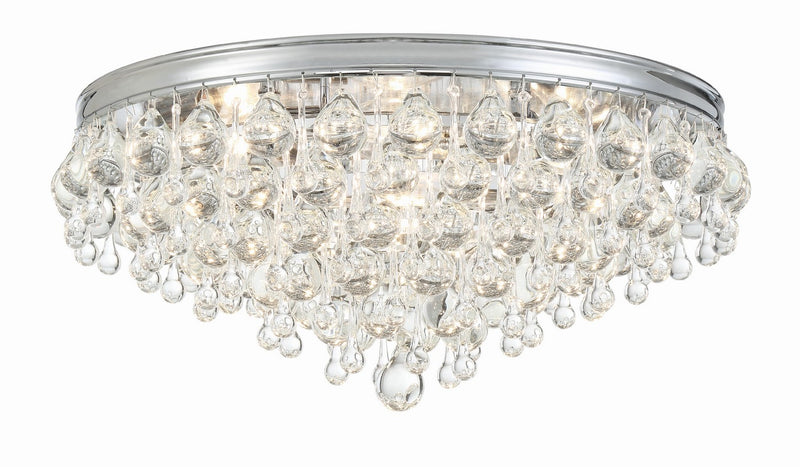 Crystorama 138-CH Six Light Flush Mount, Polished Chrome