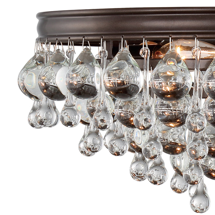 Crystorama 138-VZ Six Light Flush Mount, Vibrant Bronze
