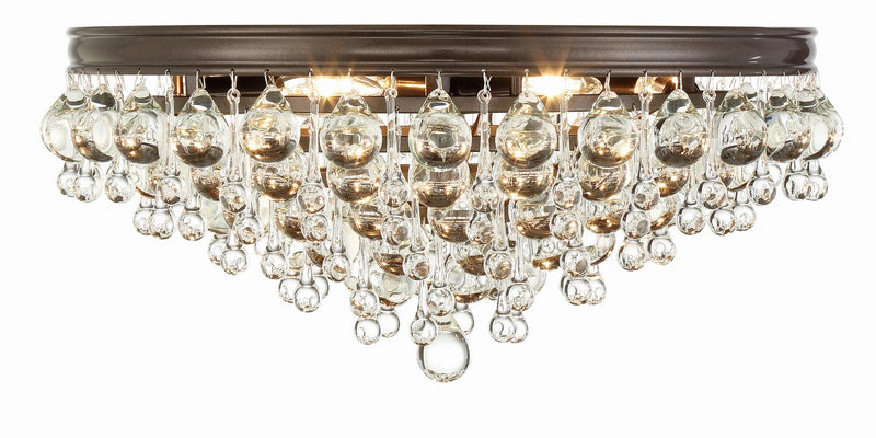 Crystorama 138-VZ Six Light Flush Mount, Vibrant Bronze