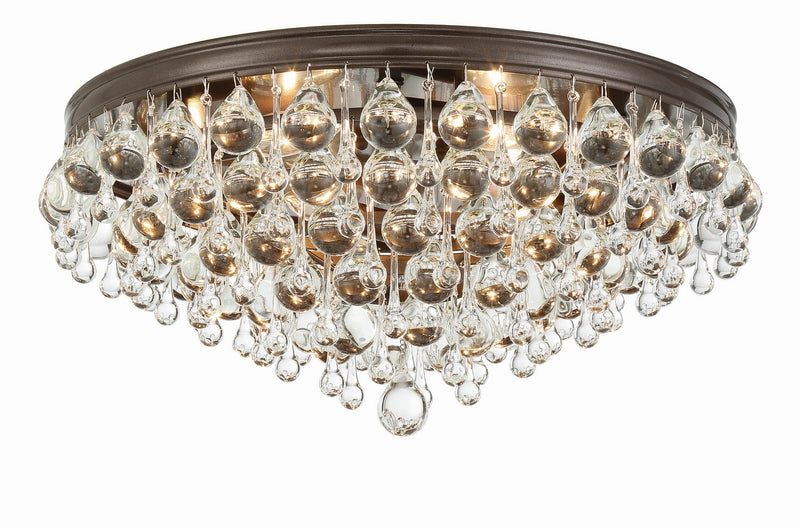 Crystorama 138-VZ Six Light Flush Mount, Vibrant Bronze
