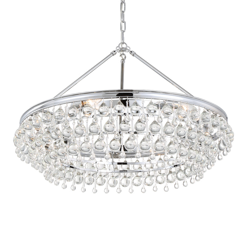 Crystorama 275-CH Six Light Chandelier, Polished Chrome
