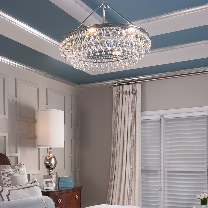 Crystorama 275-CH Six Light Chandelier, Polished Chrome