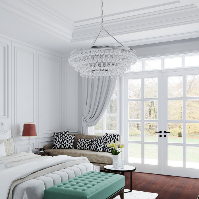 Crystorama 275-CH Six Light Chandelier, Polished Chrome