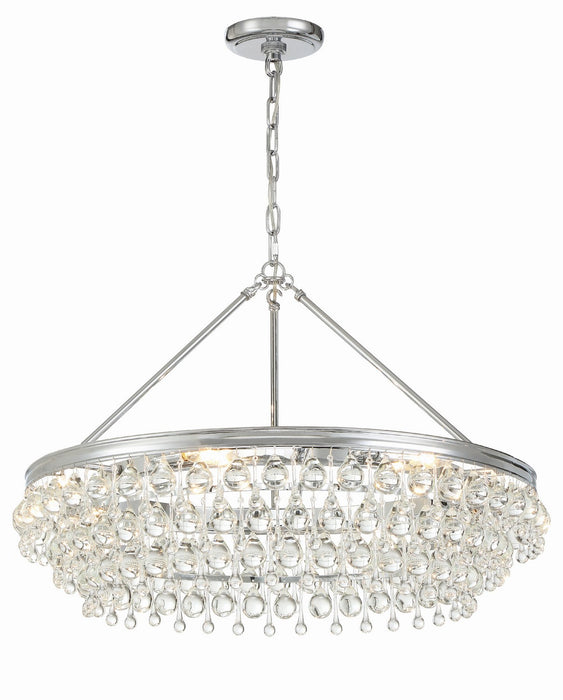 Crystorama 275-CH Six Light Chandelier, Polished Chrome