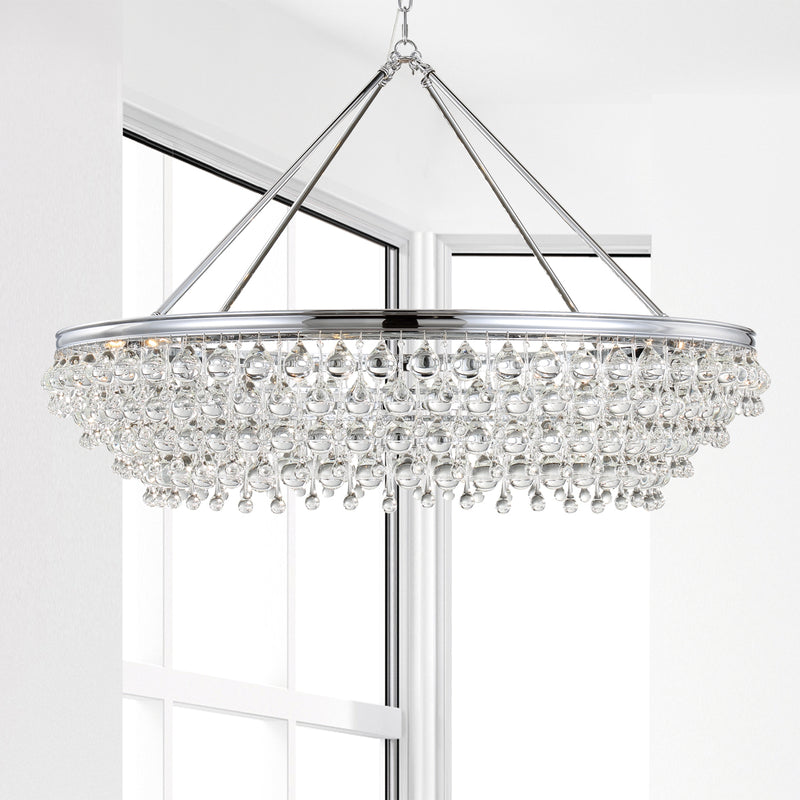 Crystorama 278-CH Eight Light Chandelier, Polished Chrome