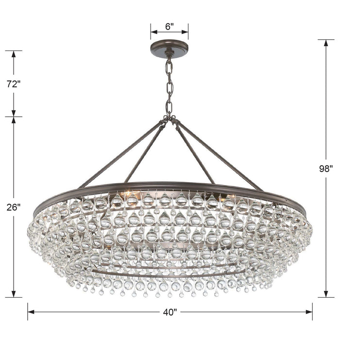Crystorama 278-VZ Eight Light Chandelier, Vibrant Bronze