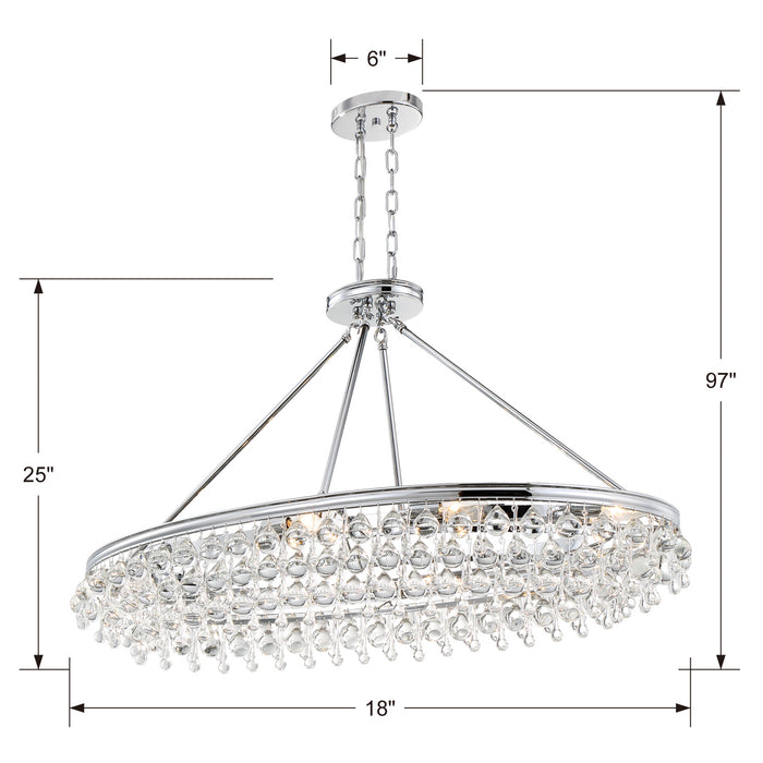 Crystorama 279-CH Eight Light Chandelier, Polished Chrome