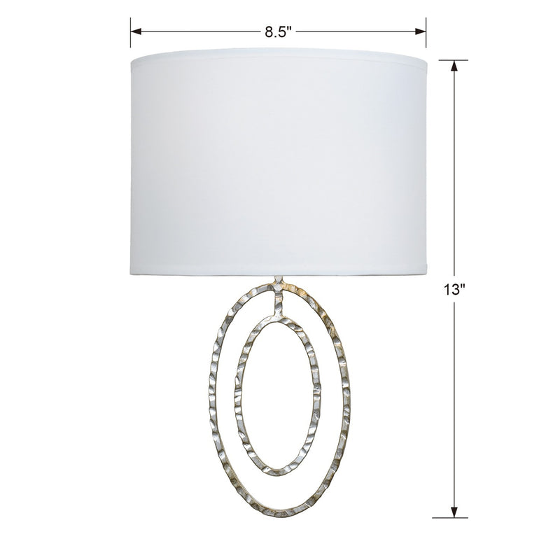 Crystorama 341-SA Two Light Wall Sconce, Antique Silver