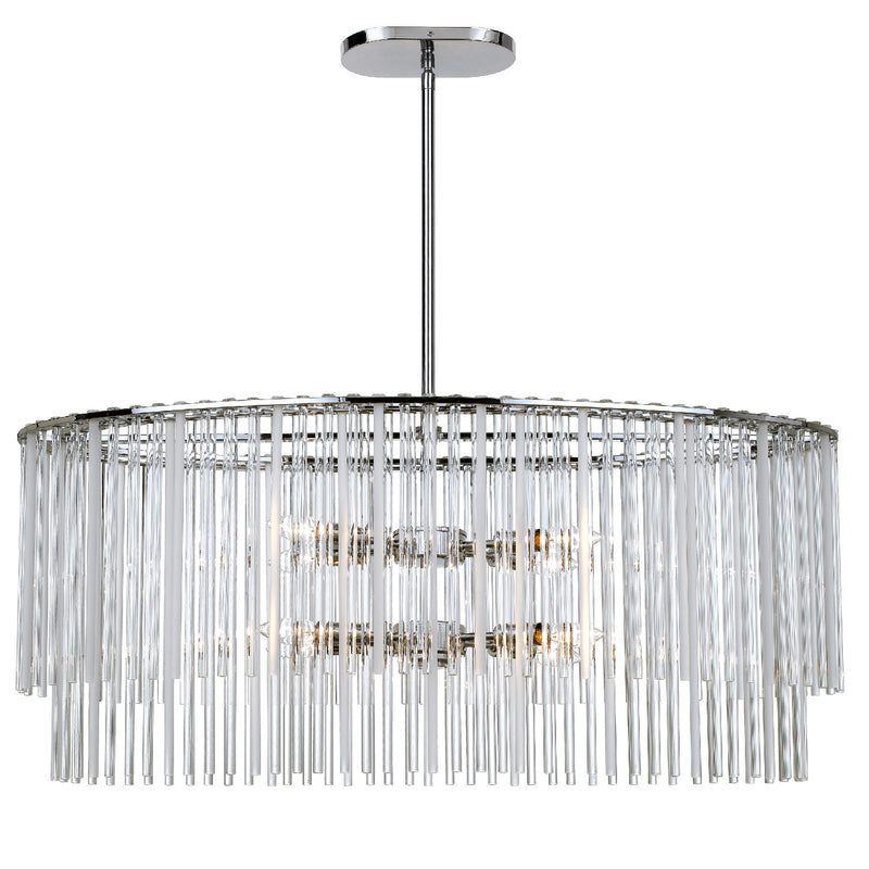 Crystorama 398-CH Eight Light Chandelier, Polished Chrome