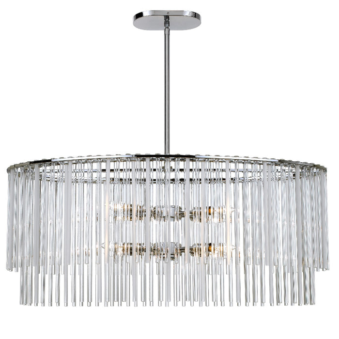Crystorama 398-CH Eight Light Chandelier, Polished Chrome