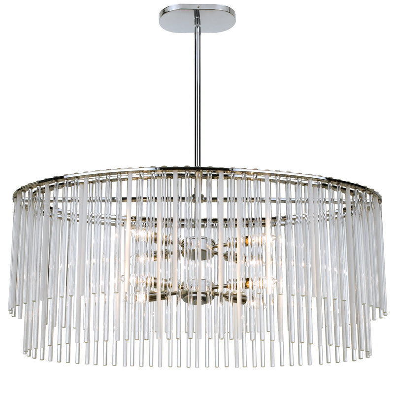 Crystorama 398-CH Eight Light Chandelier, Polished Chrome
