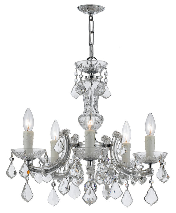 Crystorama 4376-CH-CL-MWP Five Light Mini Chandelier, Polished Chrome