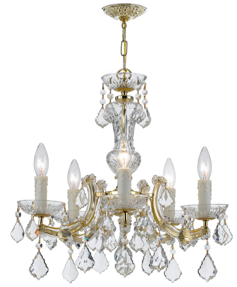 Crystorama 4376-GD-CL-MWP Five Light Mini Chandelier, Gold