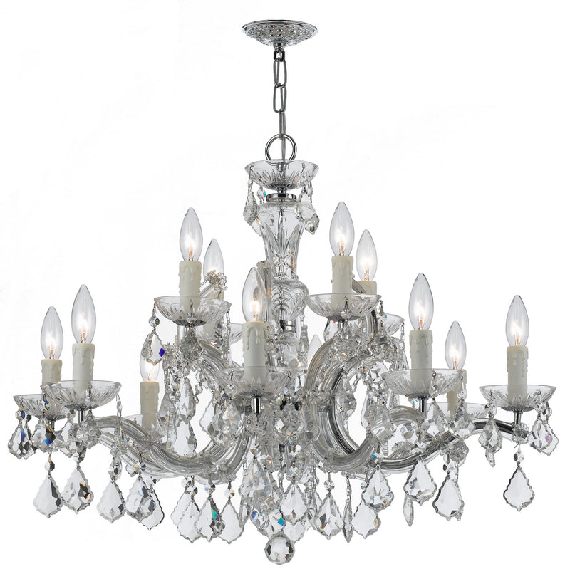 Crystorama 4379-CH-CL-MWP 12 Light Chandelier, Polished Chrome